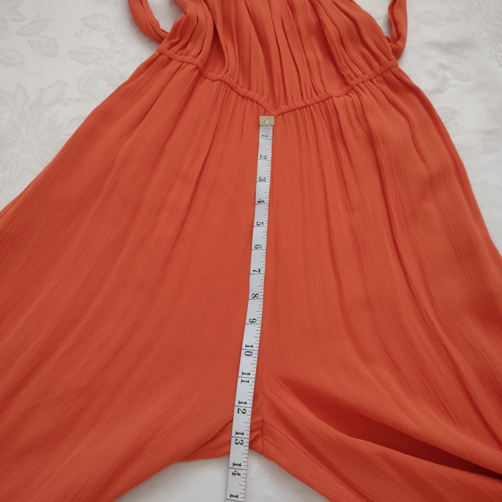 Sundance halter belted jumpsuit wide leg Pockets - Picture 7 of 13
